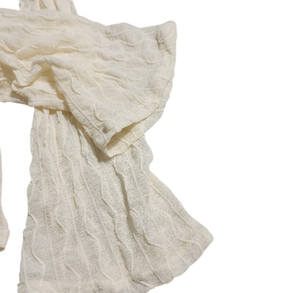 Fairycore Boho Lace Tie Front Cardigan Women Small Cream cottagecore Layering - Picture 8 of 10
